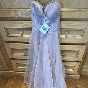 Angel Biba Lavender Strapless Dress